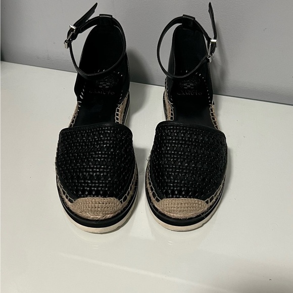 Vince Camuto Black Woven Espadrille Sandals - Picture 2 of 6